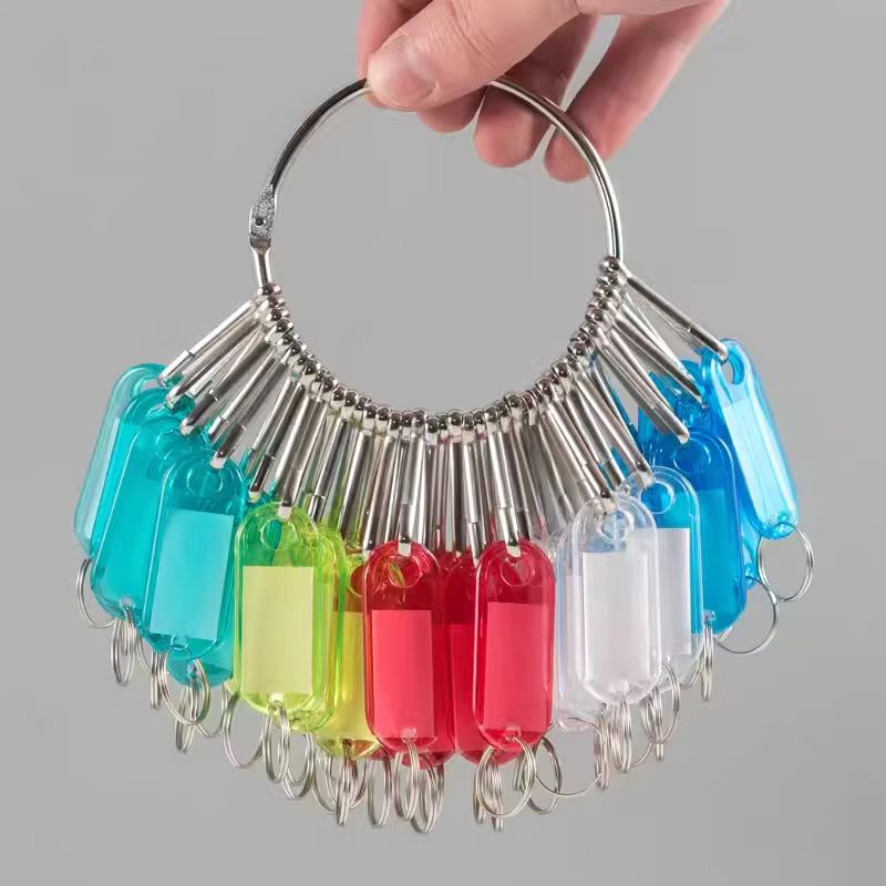 Door Key Tag with Label, Crystal Key Tag, Keychain, Luggage Tag, Label, Key Ring, Classified Room Card
