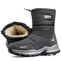 Men Boots Thick fur Winter Shoes Mans Footwear Warm Fur Snow