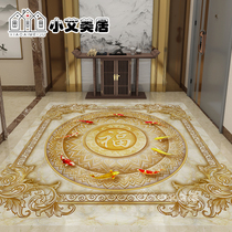 Chinese style living room lotus flower nine fish polychaetograph floor brick parquet map into the family Xuanguan aisle tossed and parquet floor tiles