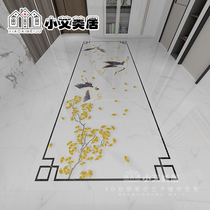 New Chinese style aisle crane mosaic tiles living room entrance corridor custom pattern shape floor tiles anti-slip