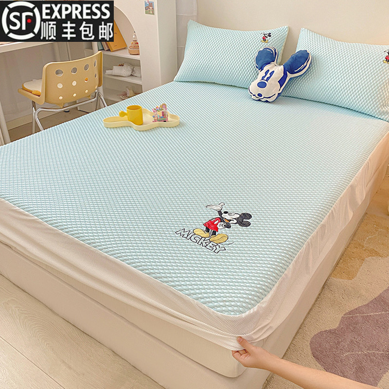 Ice Bean Mat Ice Silk Mat Summer Babies Can Breathe Sweat-absorbing Fitted Sheet Official Flagship Store Machine Washable