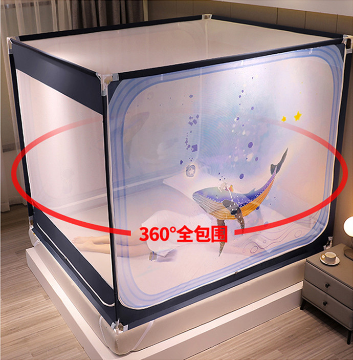 Baby u-shaped mosquito net 2022 new high-level anti-fall baby anti-fall bed full bottom bracket rod thickened home