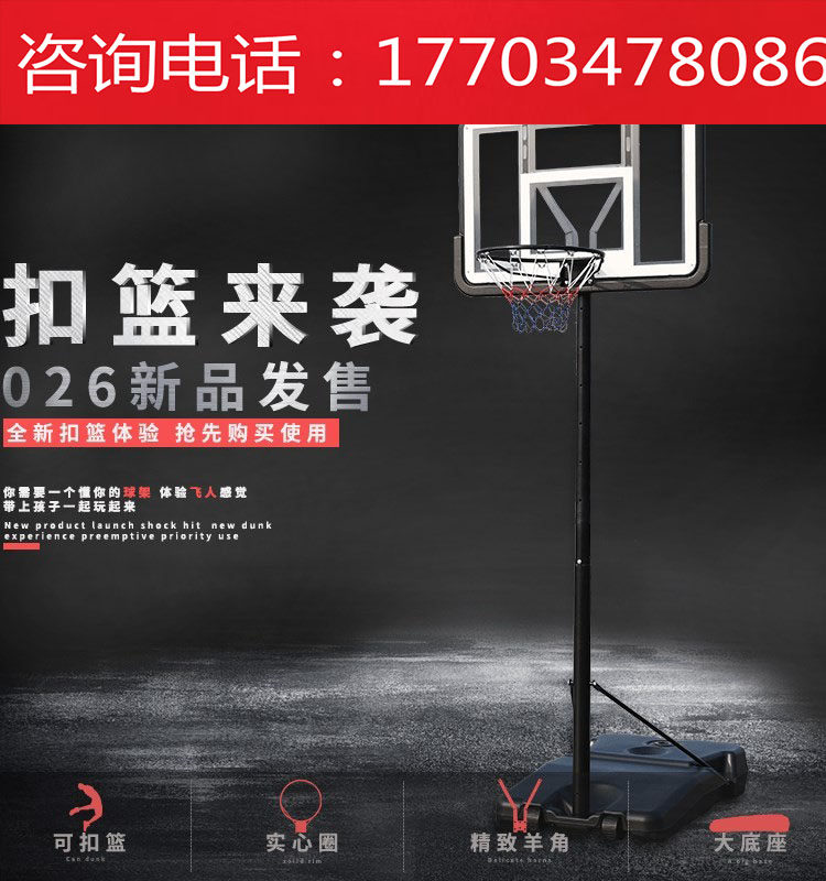 Basket Ball Rack Teen Indoor Outdoor Adults Home Training Basket Frame Liftable Mobile Children's Basket Nursery School