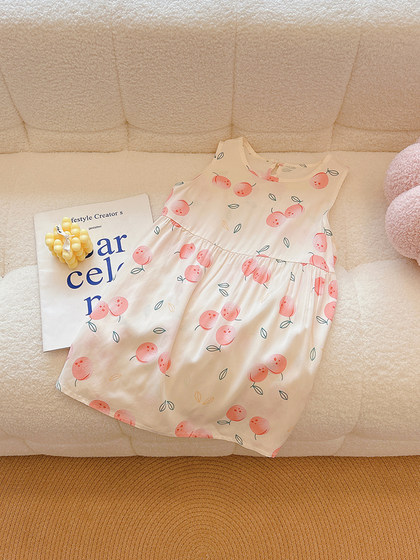 儿童绵绸裙碎花薄款连衣裙半身裙宝宝女宝夏季新款甜美风女童洋气