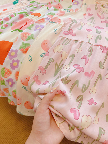 儿童绵绸裙碎花薄款连衣裙半身裙宝宝女宝夏季新款甜美风女童洋气