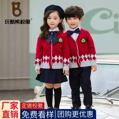 British kindergarten Garden clothes teachers spring and autumn school uniforms autumn and winter clothes for men and women children set customization