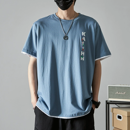 Tide, японская хлопковая трендовая футболка с коротким рукавом для отдыха, короткий рукав, коллекция 2022