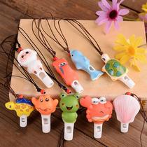 Ceramic whistle baby cartoon whistle child kindergarten safety ceramic harmonica whistle necklace pendant pendant