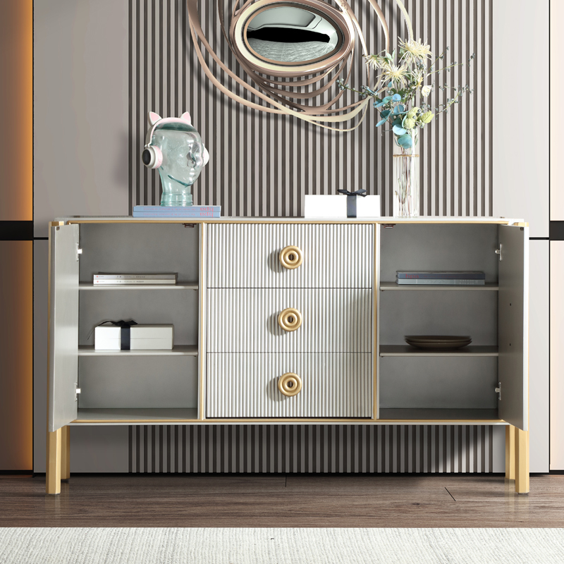 High-end European kitchen living room dining room narrow edge type simple partition high foot locker household modern masonry cabinet