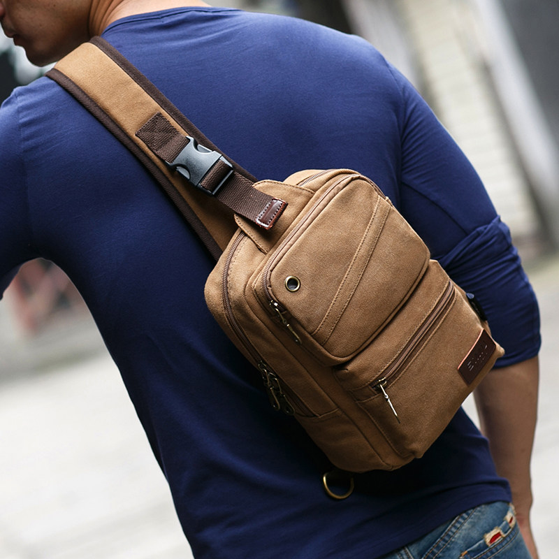 Simu chest bag men's Korean version men's bag casual small backpack single shoulder bag multi-functional sports cross-body bag tide bag