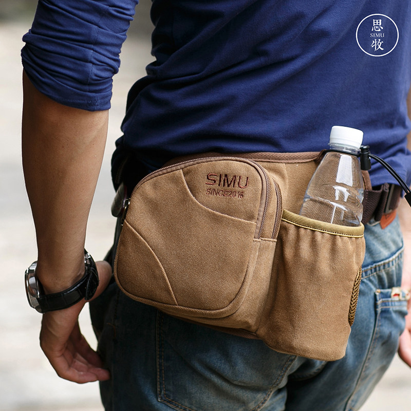 Tanabata gift Simu new pocket bag men's mobile phone wallet messenger bag multi-function kettle canvas wear-resistant leisure