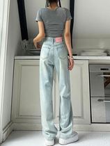 Light Color Straight Drum Jeans Women Summer Thin 2024 New small covetresses High waist narrow version wide leg pants