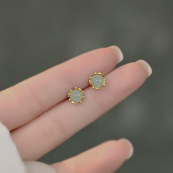 earrings S999 sterling silver jade 2023 ຮູບແບບໃຫມ່ trendy ear pierced earrings feminine temperament earrings ໂດຍບໍ່ມີການນອນ