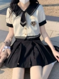 川田晴子 Студенческая юбка в складку, летний японский оригинальный комплект, короткий рукав, подходит для подростков