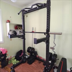 Rep Commercial Half-Frame Squat Rack Multi-Functional Bench Press Rack 75×75 Thickened 3mm Tubing Simple Comprehensive Rack