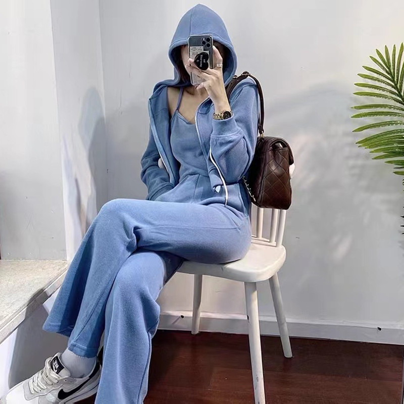 Fashion Ocean Sports Clothes Female Spring Han Edition relaxed thin cap jacket casual two pieces in tide