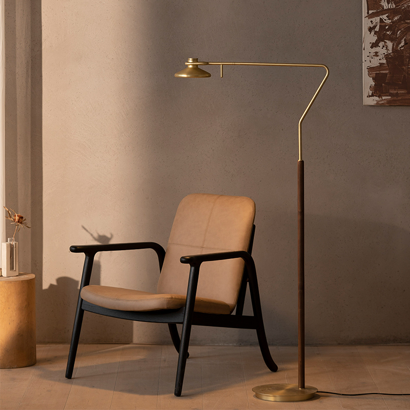 Ziilamp Cos Floor Lamp Copper Gold Vintage Floor Lamp Industrial Style Standing Lamp Living Room Bedroom Reading Lamp