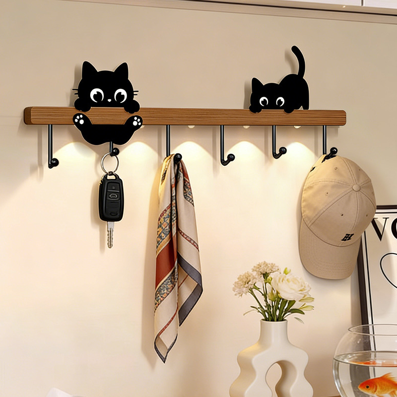 Wall-Mounted Coat Rack for Entryway, Creative Art Clothes Hook, No-Drill Entryway Coat Hook, High-End