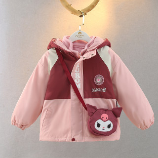 女童冲锋衣2025秋冬款儿童加厚宝宝春秋三合一可拆卸酷洛米外套
