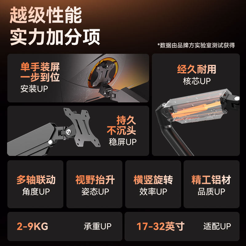 Computer Monitor Stand Desktop Screen Extension Telescopic Arm Rotating Lifting Height-Adjustable Mechanical Arm Inverted Hanging Mount