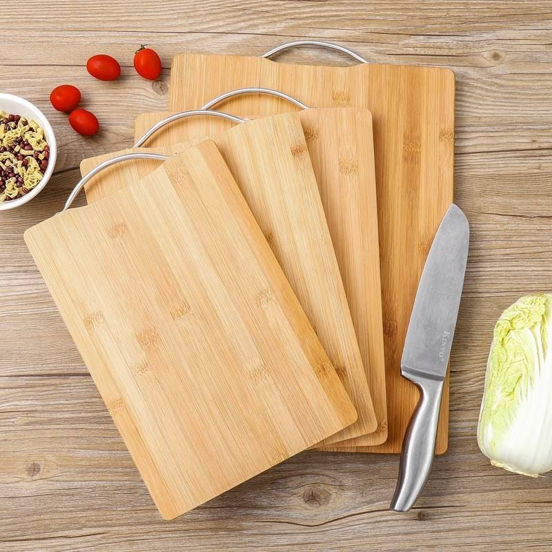 Bamboo Cutting Board Home Thickening Rectangular Whole Bamboo Chopping Block Kitchen Steam Plate Chopping Board Case Plate Drill Plate-Taobao