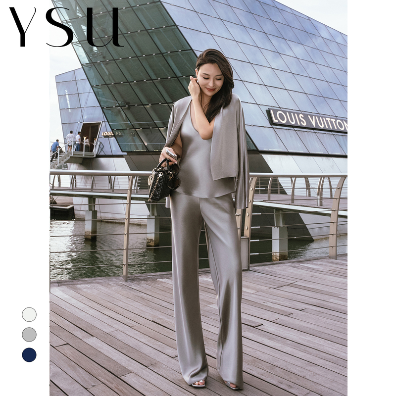 [Excess Stock] “Como Old Dreams” Acetate Satin Collarless Cardigan Long Sleeve Blazer Suit Jacket Y303713