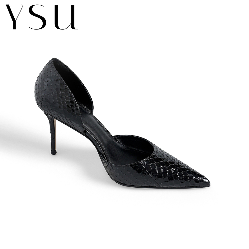 【Ysu】Real Snakeskin Pointed Toe Stiletto High Heels with Sheepskin Insole, Hollow Sexy Work Shoes S3797S 【Ysu】Real Snakeskin Pointed Toe Stiletto High Heels with Sheepskin Insole, Hollow Sexy Work Shoes S3797S
