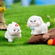 Micro-Landscape Creative Cute Running White Dog DIY Workstation Decoration Accessories Mini Car Desktop Ornaments