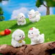 Micro-Landscape Creative Cute Running White Dog DIY Workstation Decoration Accessories Mini Car Desktop Ornaments