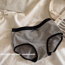 Total cotton age briefs briefs comfortable and breathable pure desire mid-waist adolescent girl small fresh pure cotton female triangular pants plaid