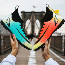 Cristiano Ronaldos new football shoes mens broken nails childrens boys and girls non-slip short nails student training shoes high-top mandarin duck shoes