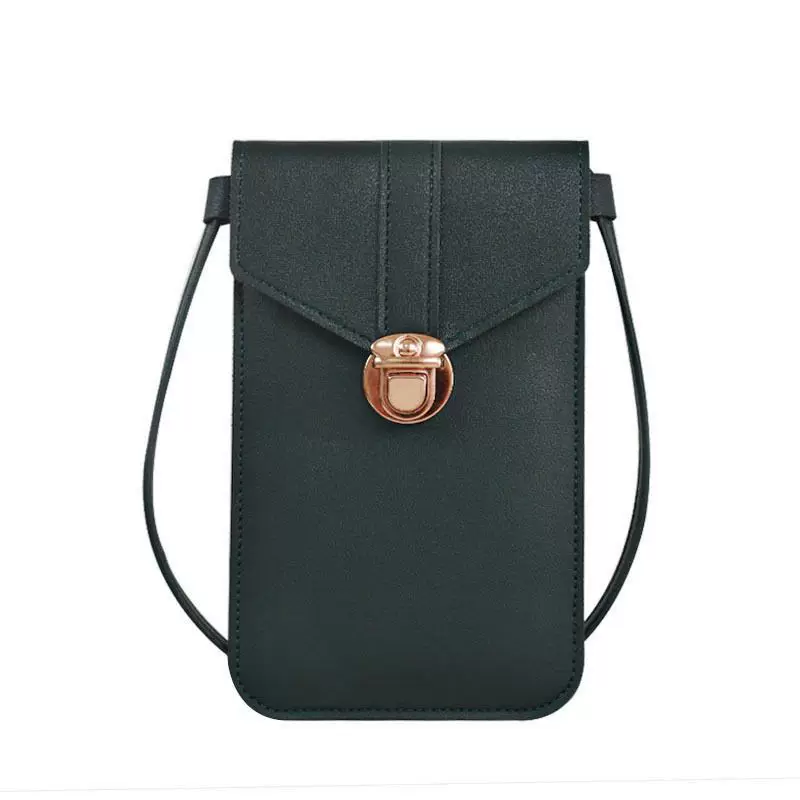 Fresh small polyurethane waterproof design shoulder bag, touch screen, style