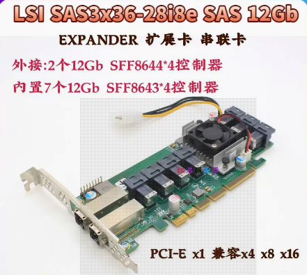 LSI SAS3x36-28i8e 36 mouth expander expansion card 12Gb Disk SAS SATA tandem external-Taobao