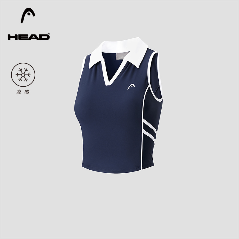 Head Retro Tennis Sports Vest 2026 Summer New Cool Slim Fit Polo Collar Sleeveless T-Shirt for Women