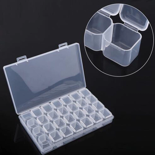 Бриллиантовый аксессуар, коробка для хранения, набор маникюрных инструментов для маникюра, тара, 56 ячеек, 28 ячеек