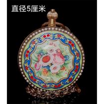 Antiques and curios returned abroad Jingtai inlaid gemstones silver-plated Western mechanical pocket watches clocks old goods and old objects