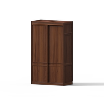 Continue to write furniture solid wood wardrobe black walnut bedroom household sliding door storage simple storage floor-standing combination wardrobe