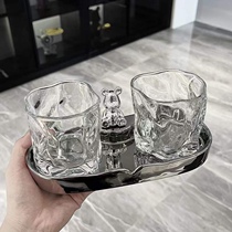 MOMO creative light luxury glass mouthwash cup multifunctional couple cup toothbrushing cup set