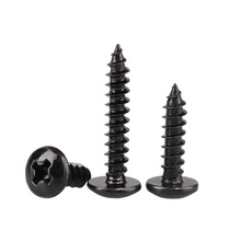 Carbon steel TA black cross recessed large flat head self-tapping screws 4 grade 8 umbrella head furniture screws wood screws