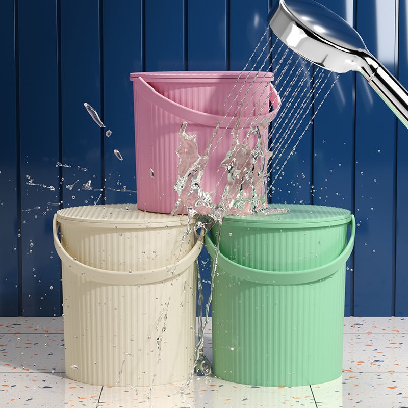 Bath bucket Hand sitting bucket stool thickened with lid Kindergarten Contained Bucket Bath living Bucket Home Storage Bucket