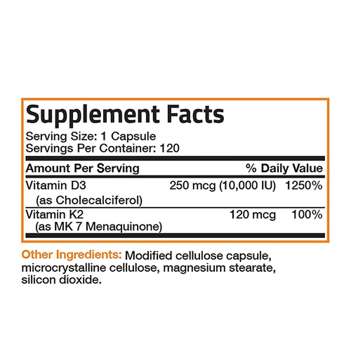 Американская прямая почтовая почта Бронсон Витамин K2 D3 MK7 СЕРД СЕРДА СЕРДА 10000IU кальций кальций кальций кальций