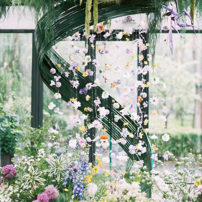 Internet Celebrity Suspended Flower Curtain Background Wall Artificial Flower Pendant Pendant Material Package Wedding Floral Scene Atmosphere Layout