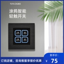 G6 brushed aluminum graffiti ZigBee smart hotel home simple switch wireless voice control can be connected to SaaS