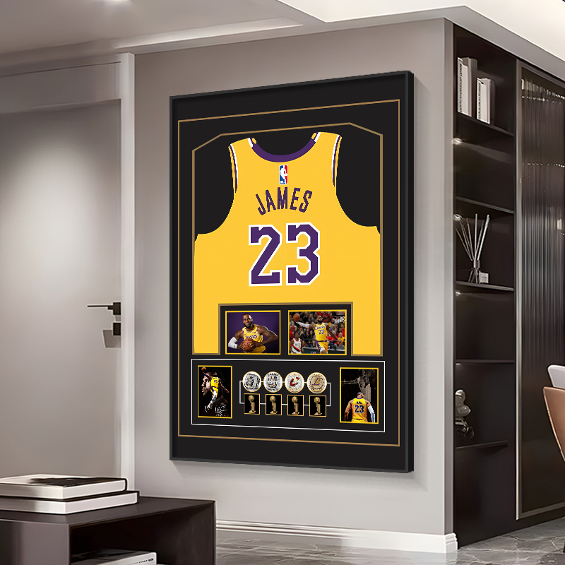 James Hanging Painting Basketball Star Entrance Decoration Painting Led with Lights and Diamonds Children's Room Boy's Bedroom Wall Art