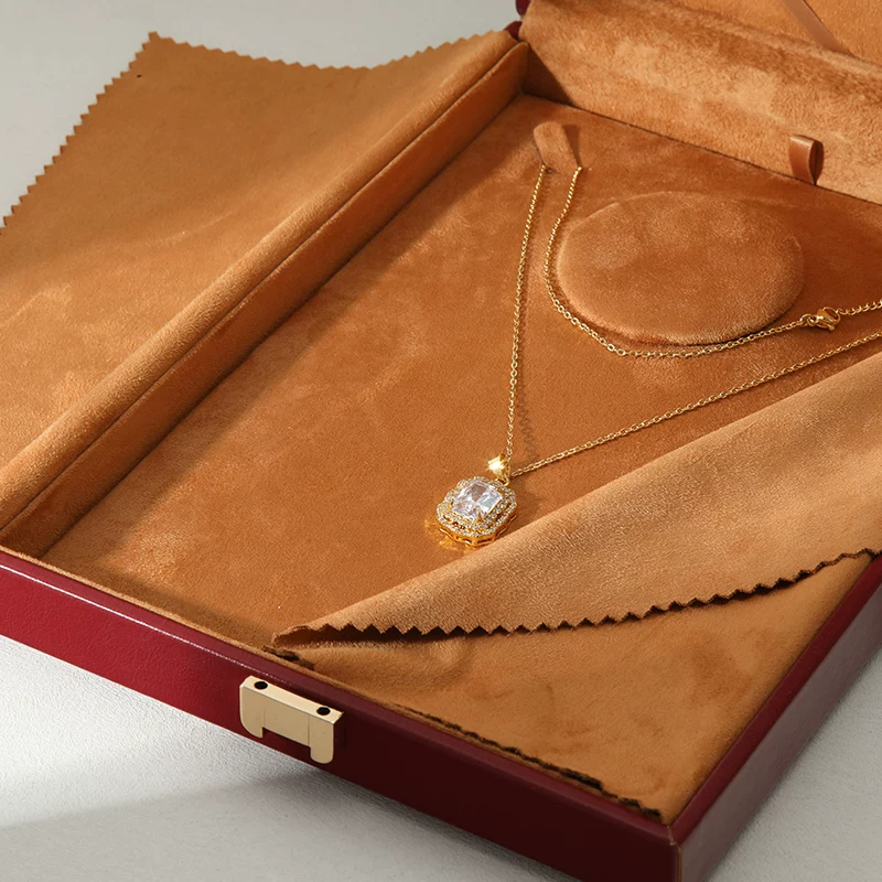 米喀 Jewelry, high-end storage box, rectangular set pearl, storage system, light luxury style, with gem, 3 piece set