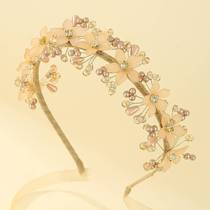 Carefully selected and recommended catwalk beautiful hair accessories super fairy acrylic flower handmade headband bridesmaid group pearl rhinestone crown