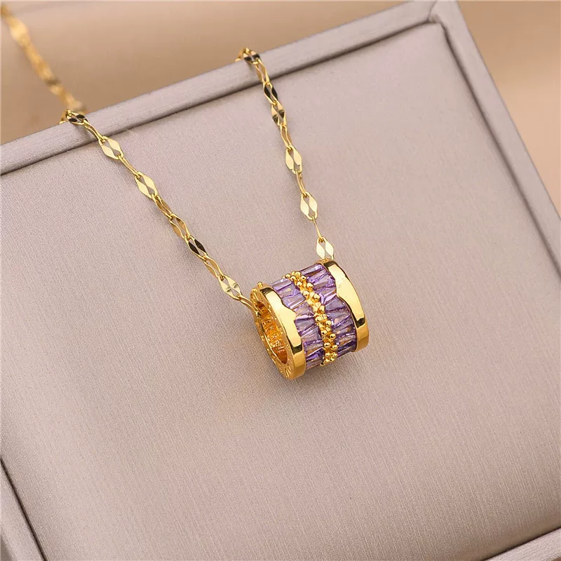 Роскошное подвесное zirconia ожерелье с цепью на ключницу, для женщины