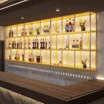 Wall-mounted wine rack bar bar background wine cabinet storage rack iron wall-mounted wine rack red wine glass rack display rack