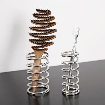Comb storage barrel bathroom bathroom mirror cabinet toilet seat toilet comb stainless steel toothbrush holder storage pen spring