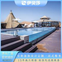 B&B swimming pool commercial design villa courtyard outdoor constant temperature infinity pool acrylic transparent glass manufacturer